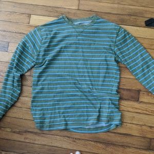 Longsleve M light blue and green striped